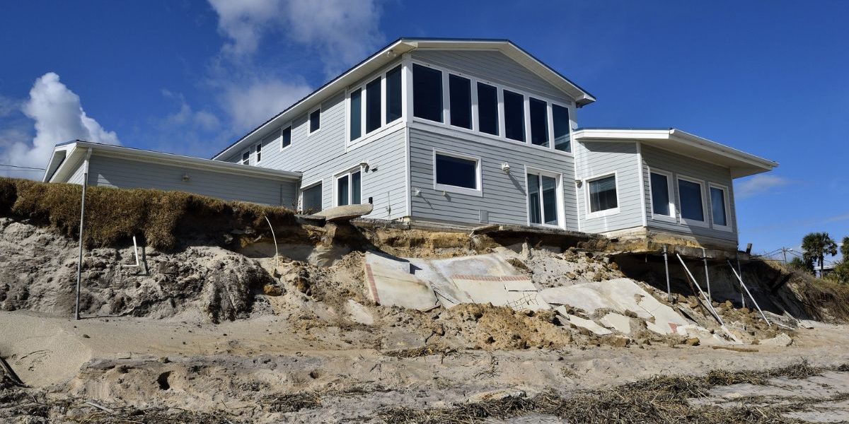 erosion in front of a beach house in north Carolina