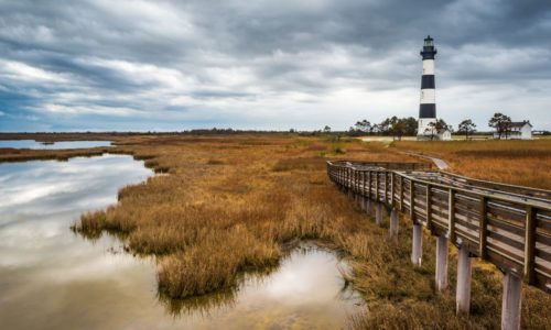lighthouse in a North Carolina marsh
